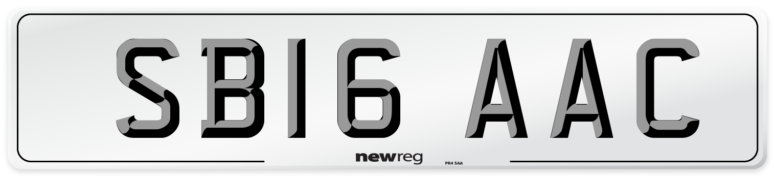 SB16 AAC Number Plate from New Reg